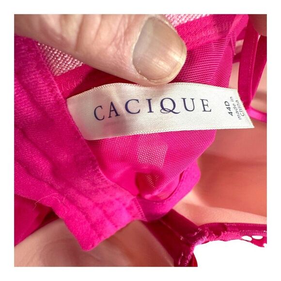Cacique Womens 44D Hot Pink Lace Longline Strapless Bra With Removable Straps - Picture 3 of 3